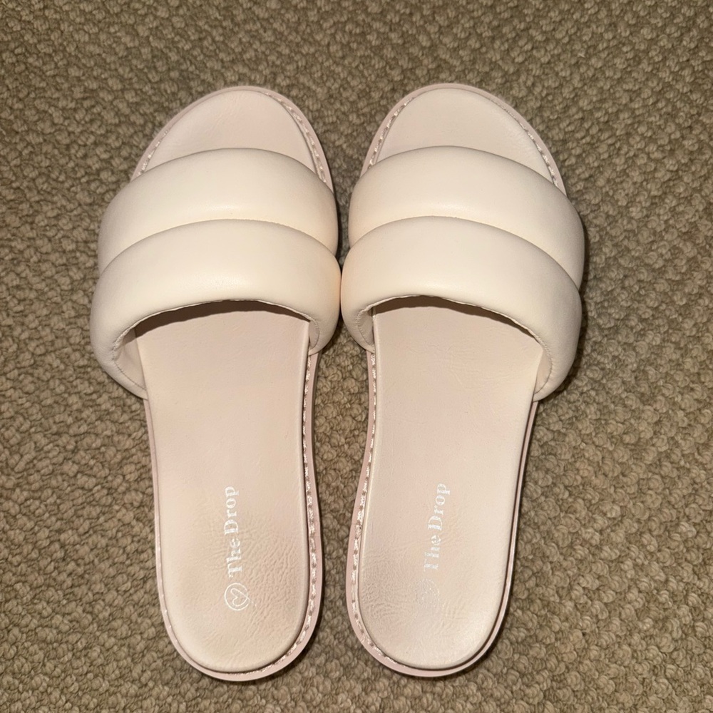 Women's Cream Slide Sandals